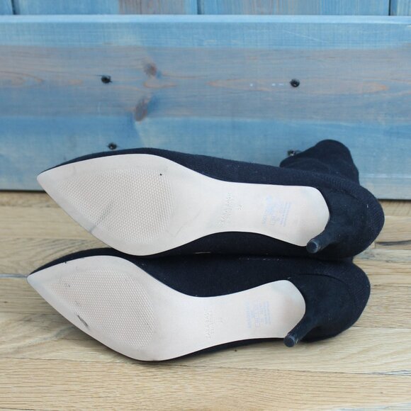 Zara Black Fabric Heeled Ankle Boots NWT US Size 8 Euro 39 High Heels 3" - Picture 6 of 7